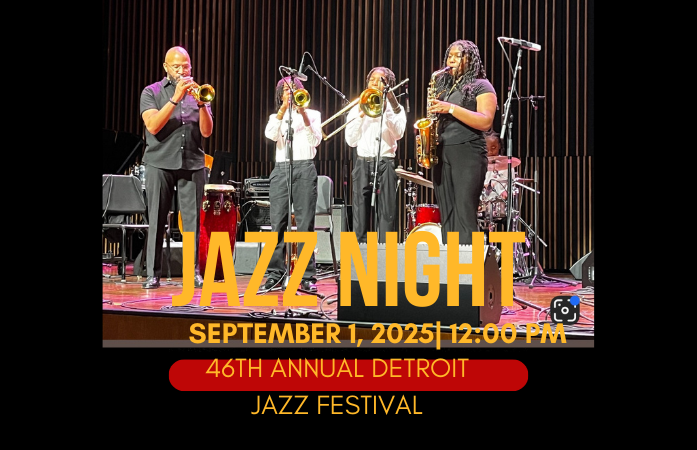  4 students of the Duke Ellington Conservatory Jazz Band proudly performing